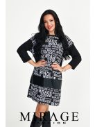 Mirage Fashion Eldzsí Fekete-Fehér Mintás Tunika