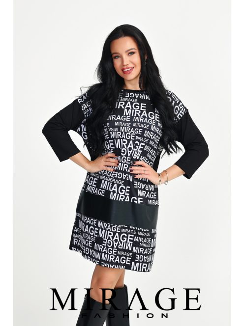 Mirage Fashion Eldzsí Fekete-Fehér Mintás Tunika