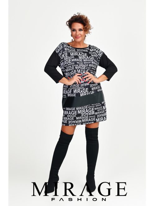 Mirage Fashion Eldzsí Fekete-Fehér Mintás Tunika