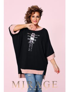 Mirage Fashion Zinajda Fekete-Púder Tunika