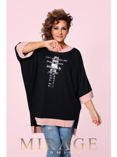 Mirage Fashion Zinajda Fekete-Púder Tunika