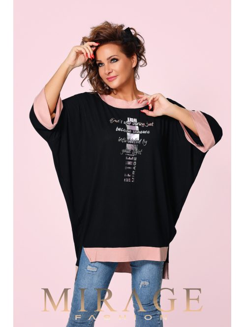 Mirage Fashion Zinajda Fekete-Púder Tunika