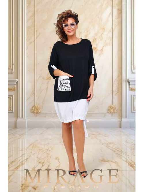 Mirage Fashion Tétisz Fekete-Fehér Tunika