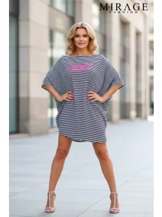 Mirage Fashion Fekete-Fehér Csíkos Sziszy Tunika