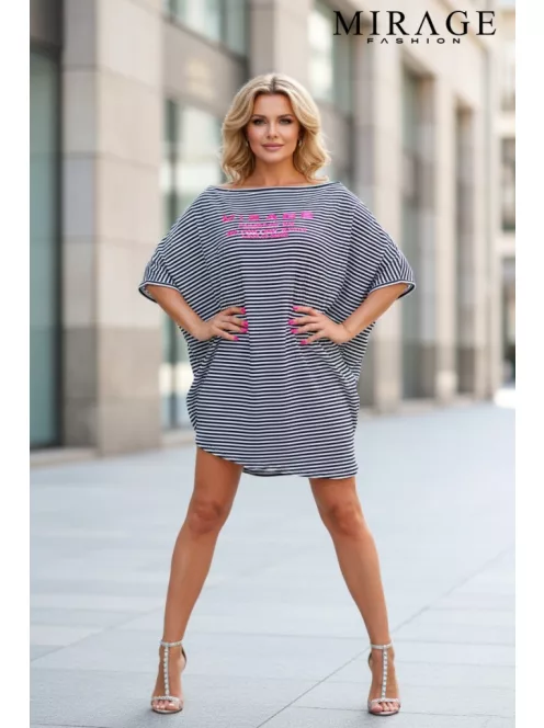 Mirage Fashion Fekete-Fehér Csíkos Sziszy Tunika