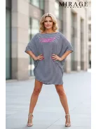 Mirage Fashion Fekete-Fehér Csíkos Sziszy Tunika
