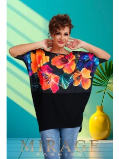 Mirage Fashion Fekete-Színes Chelsa Tunika
