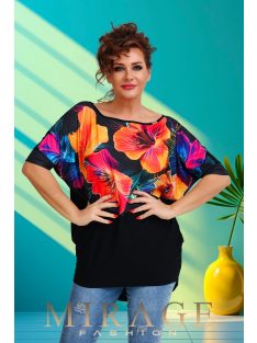 Mirage Fashion Fekete-Színes Chelsa Tunika