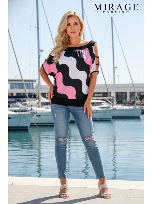 Mirage Fashion Fekete-Púder Babett Felső