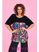 Mirage  Fashion Fekete-Színes Mintás Lord Tunika