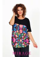 Mirage  Fashion Fekete-Színes Mintás Lord Tunika