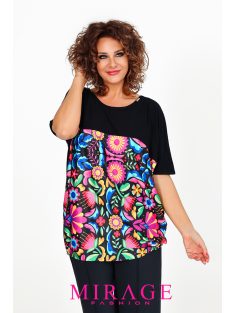 Mirage  Fashion Fekete-Színes Mintás Lord Tunika