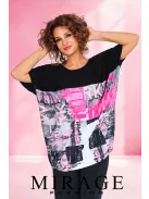 Mirage  Fashion Fekete-Pink Mintás Lord Tunika