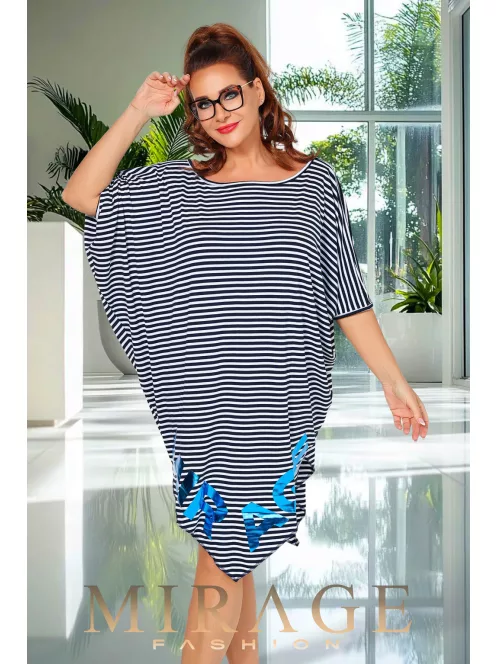 Mirage  Fashion Kék-Fehér Csíkos Tetris Tunika