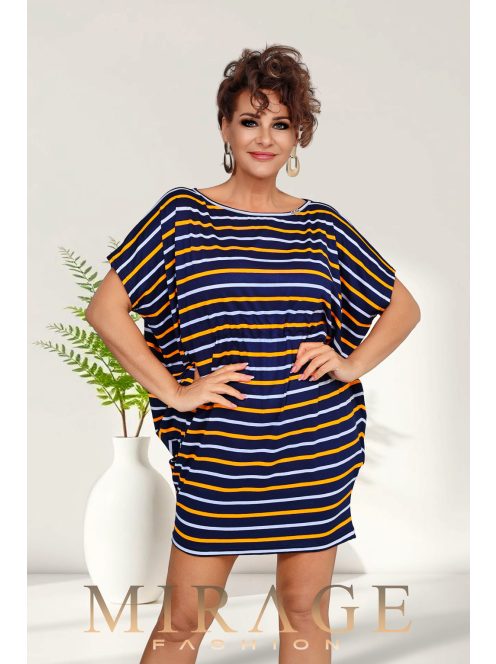 Mirage  Fashion Kék-Narancs Csíkos Levendula Tunika