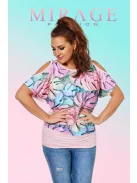 Mirage  Fashion Locke Púder-Szines Mintás Felső