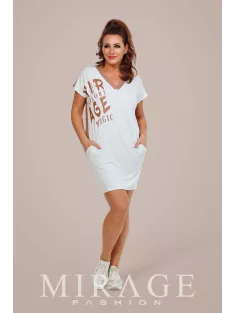 Mirage Fashion Ekrü-Mogyoró Gitta Ruha
