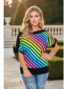 Mirage Fashion Színes Csíkos Miranda Felső