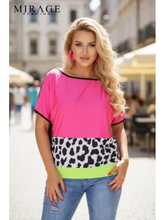 Mirage Fashion Pink-Állatmintás Aslana Felső
