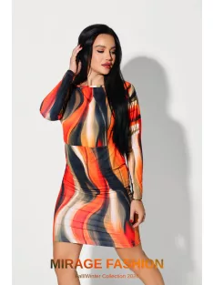 Mirage Fashion Narancs-Mintás Zippfer Ruha