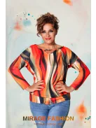 Mirage Fashion Narancs-Mintás Csepke Felső