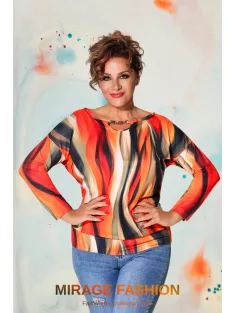 Mirage Fashion Narancs-Mintás Csepke Felső