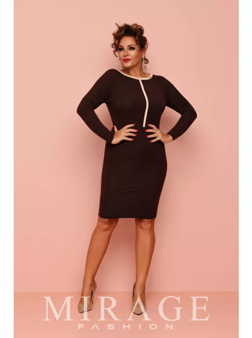 Mirage Fashion Barna-Beige Zipi Ruha