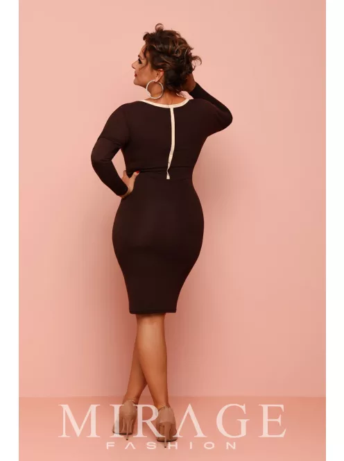 Mirage Fashion Barna-Beige Zipi Ruha