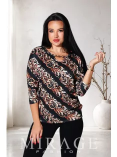 Mirage Fashion Fekete-Arany Mintás Csepke Felső