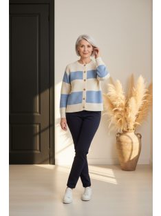 Micha Ekrü-Kék Selly Kardigán