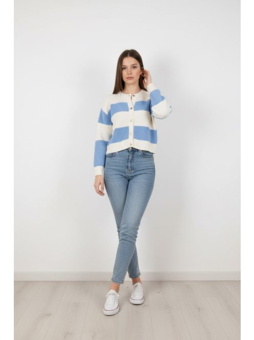 Micha Ekrü-Kék Selly Kardigán