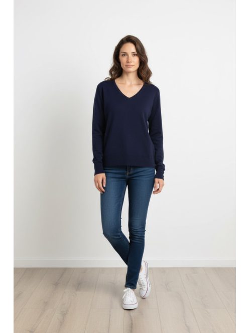 Micha Sötétkék V Kötött Finna Felső