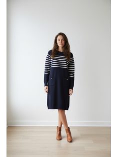 Micha Sötétkék- Fehér Cilla Ruha