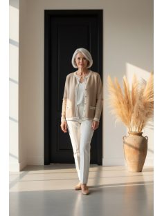 Micha Beige-Fehér Timan Kardigán