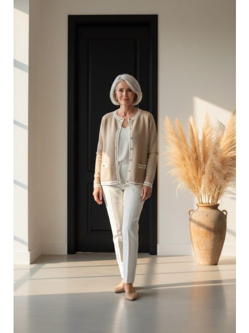 Micha Beige-Fehér Timan Kardigán