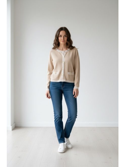 Micha Beige-Fehér Timan Kardigán