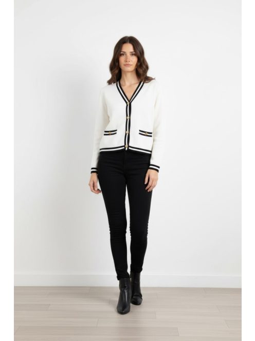 Micha Fehér-Kék Timan Kardigán