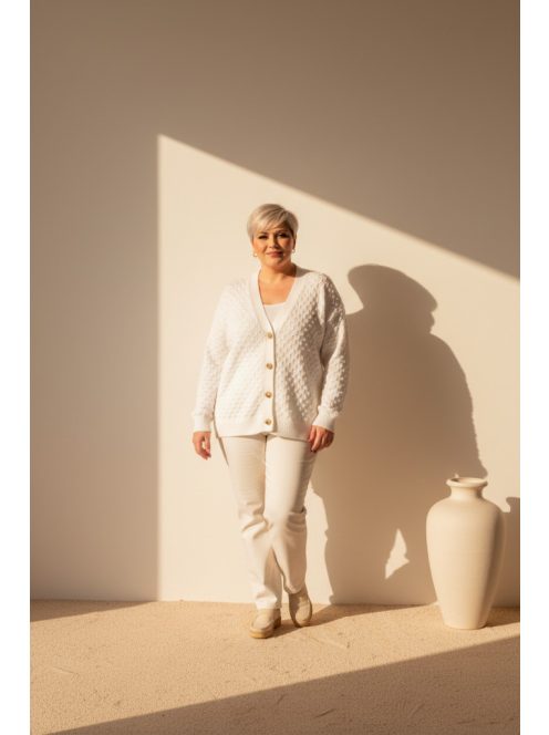 Micha Fehér Horgolt Zizi Kardigán