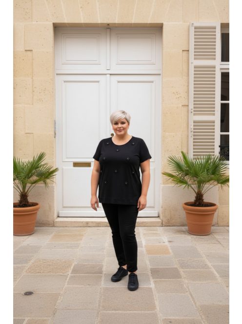 Micha Fekete Flower Felső