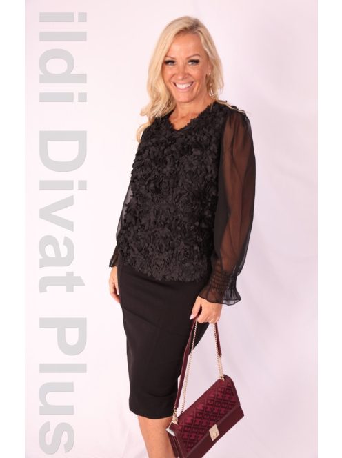 Micha Fekete Flower Felső