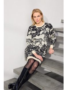 Micha Ekrü-Fekete Mintás Ruha