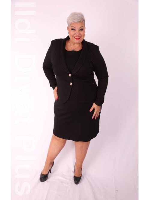 Mystic Day Molett Fekete Sálgalléros Blézer-4XL