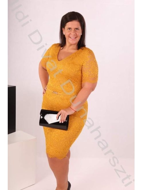 Mystic Day sárga csipke ruha - 4XL