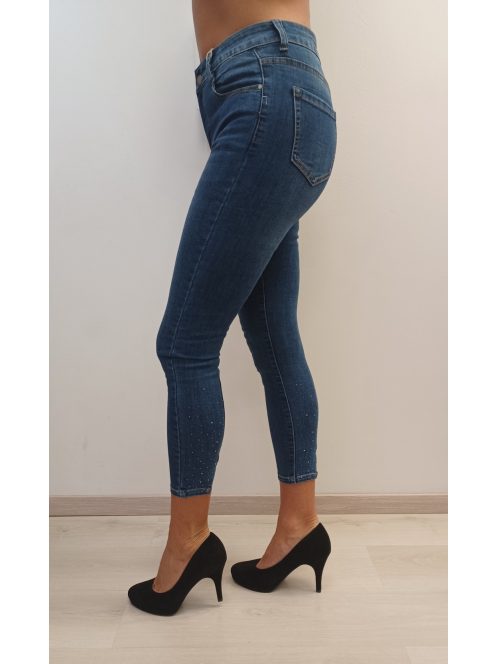 M Sara Kék Hátul Köves Farmer Nadrág-30