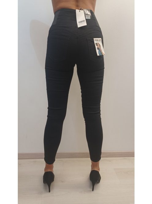 M Sara Fekete Gumis Derekú Farmer Nadrág