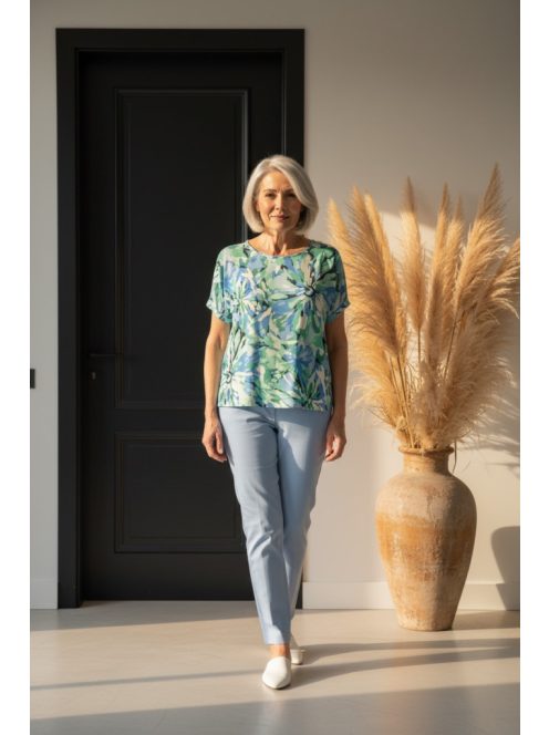 Navigazione Kék-Zöld Mintás Della Felső