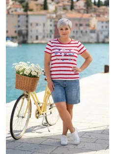 Navigazione Fehér-Piros Csíkos Lover Felső