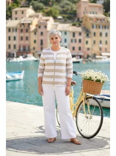 Navigazione Fehér-Beige Csíkos Nina Felső