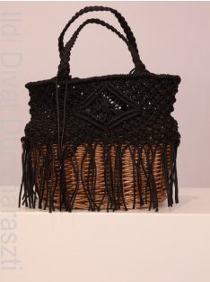 Nobo Fekete Fonott Tetejű Kosár Táska