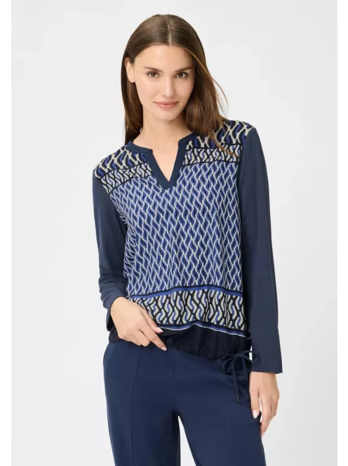 Olsen Kék-Beige Mintás Hemma Felső